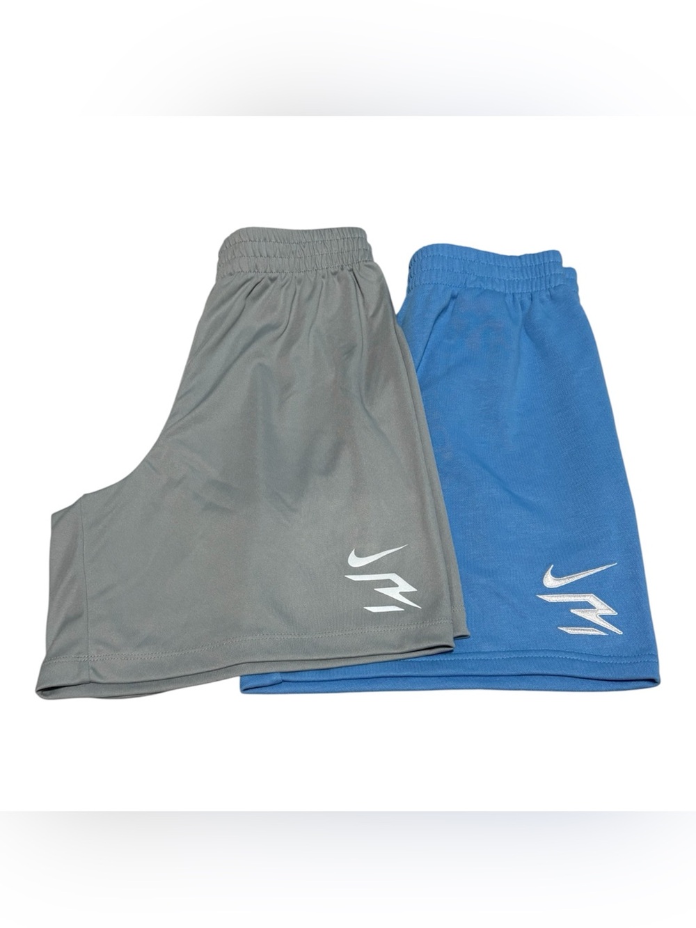 3 Brand Teens Athletic Shorts Gray/Blue Knit Cotton Poly Elastic Waist set